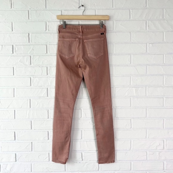 LUCKY BRAND Ava pink skinny mid rise raw step hem jeans 24 - Picture 3 of 4